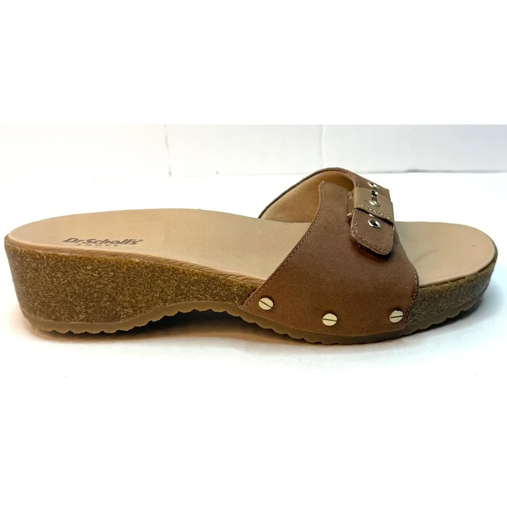 Dr. Scholl's Women's Original Flex Slide Sandals Honey Brown Suede Size 7.5M NWT - Picture 3 of 10